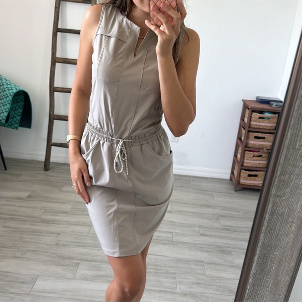Kyodan Outdoor Neutral Sleeveless Drawstring Waist Dress